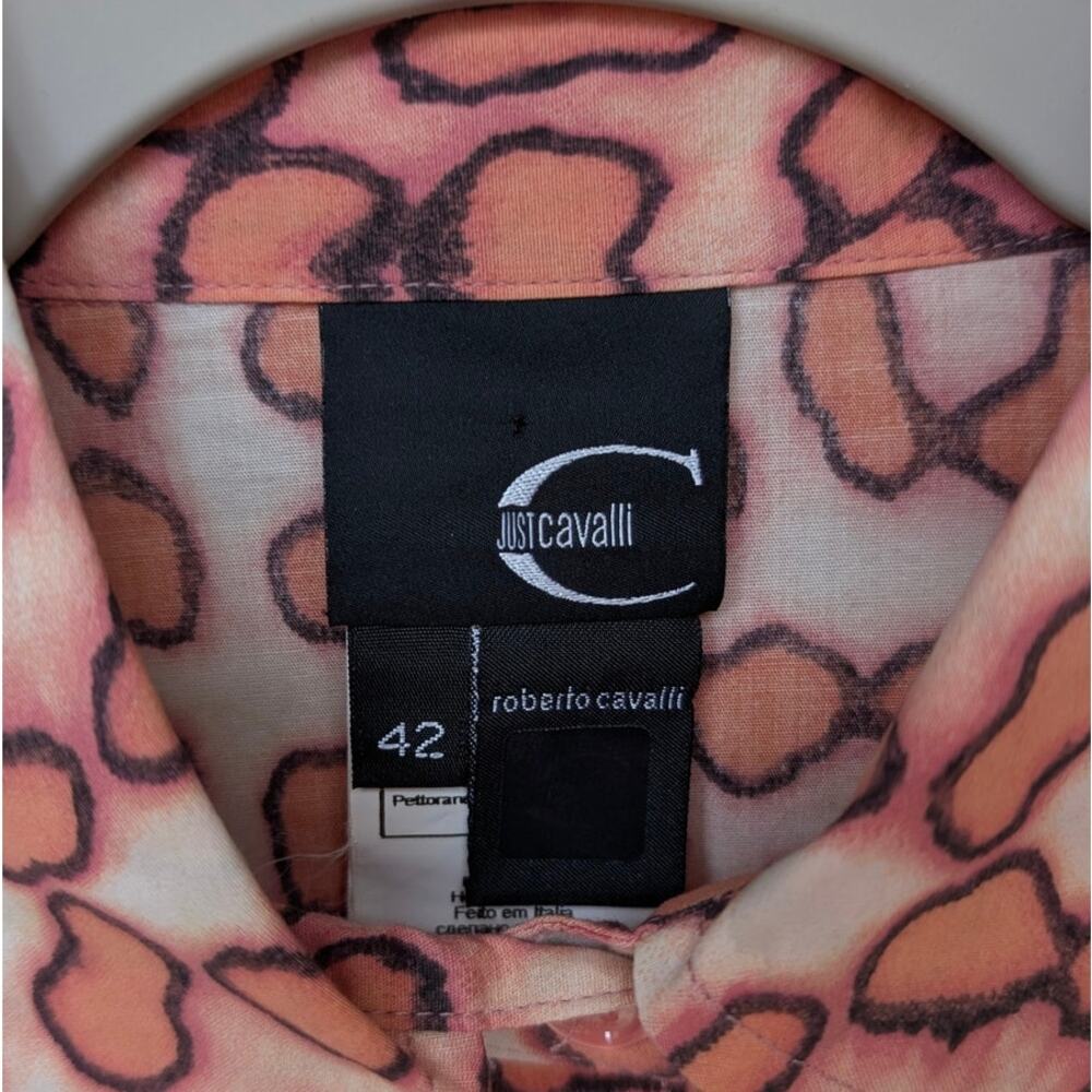 Just Cavalli Red/Orange Long Sleeve Button Down Cotton Shirt, size IT42/US6/M - Picture 4 of 11